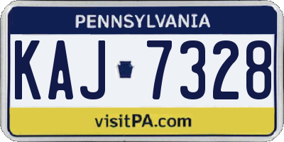 PA license plate KAJ7328
