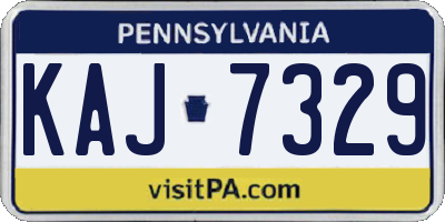 PA license plate KAJ7329