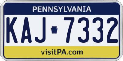PA license plate KAJ7332