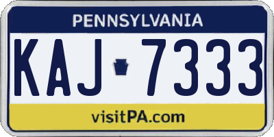PA license plate KAJ7333