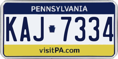 PA license plate KAJ7334