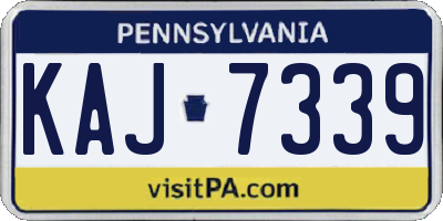 PA license plate KAJ7339