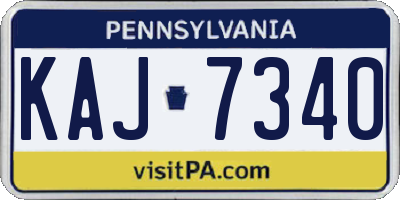 PA license plate KAJ7340