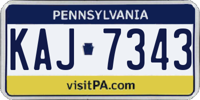 PA license plate KAJ7343