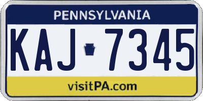 PA license plate KAJ7345