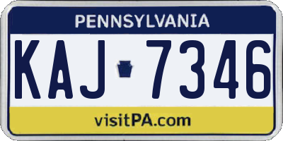 PA license plate KAJ7346