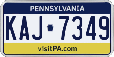 PA license plate KAJ7349