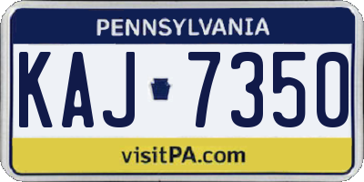 PA license plate KAJ7350