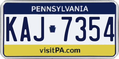 PA license plate KAJ7354