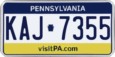 PA license plate KAJ7355