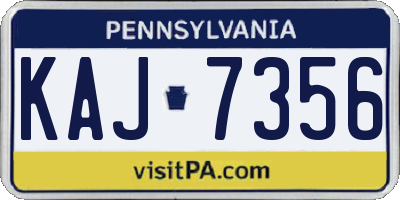 PA license plate KAJ7356
