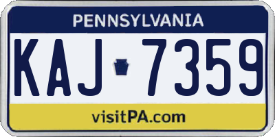 PA license plate KAJ7359