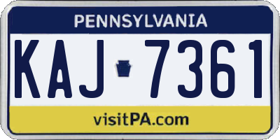 PA license plate KAJ7361
