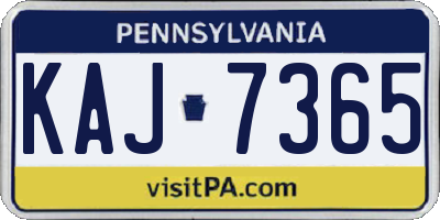 PA license plate KAJ7365