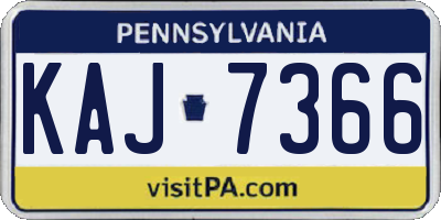 PA license plate KAJ7366