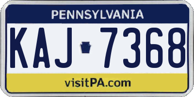 PA license plate KAJ7368
