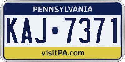 PA license plate KAJ7371