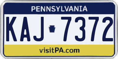 PA license plate KAJ7372