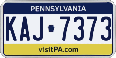 PA license plate KAJ7373