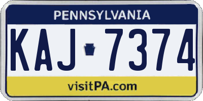 PA license plate KAJ7374