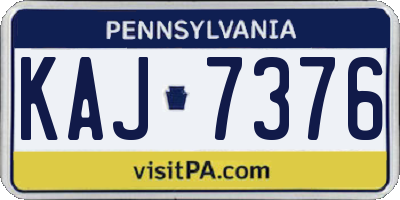PA license plate KAJ7376