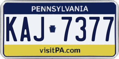 PA license plate KAJ7377