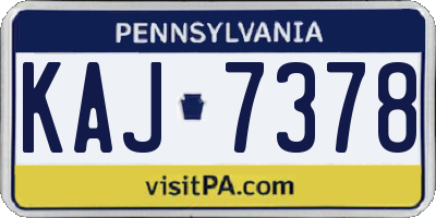 PA license plate KAJ7378