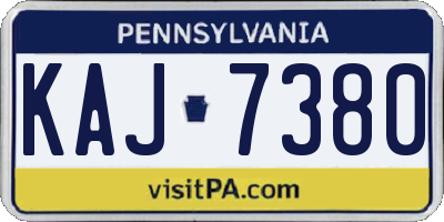 PA license plate KAJ7380