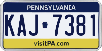 PA license plate KAJ7381