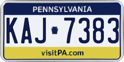PA license plate KAJ7383