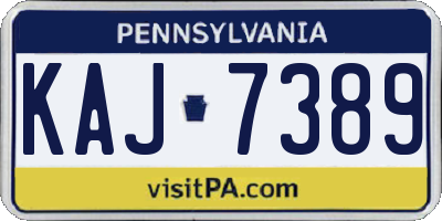 PA license plate KAJ7389