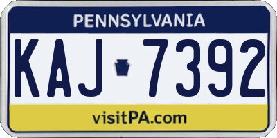 PA license plate KAJ7392