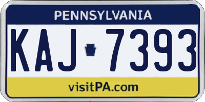 PA license plate KAJ7393