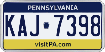 PA license plate KAJ7398
