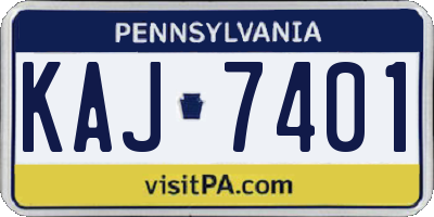 PA license plate KAJ7401