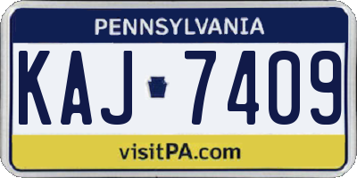 PA license plate KAJ7409