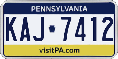 PA license plate KAJ7412