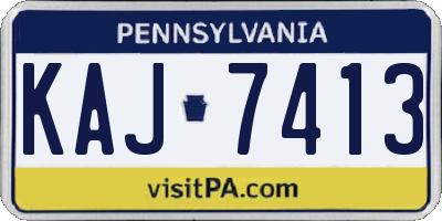 PA license plate KAJ7413