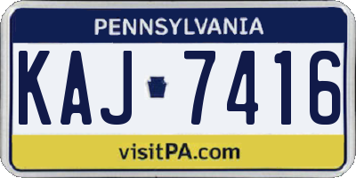 PA license plate KAJ7416
