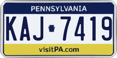 PA license plate KAJ7419