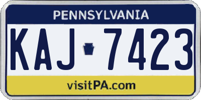 PA license plate KAJ7423