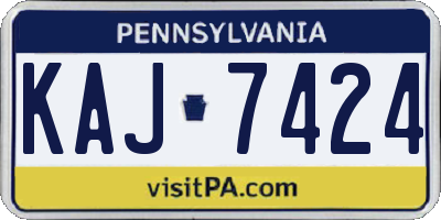 PA license plate KAJ7424