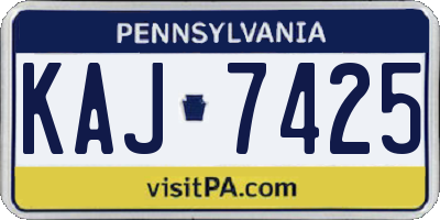 PA license plate KAJ7425