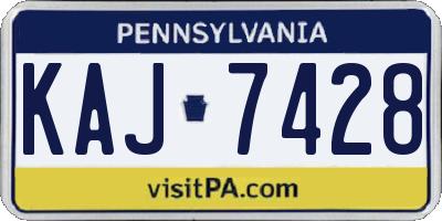 PA license plate KAJ7428