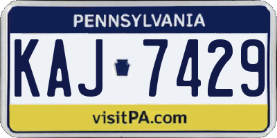PA license plate KAJ7429