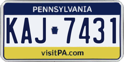 PA license plate KAJ7431