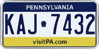 PA license plate KAJ7432