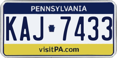 PA license plate KAJ7433
