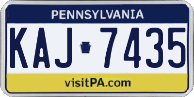 PA license plate KAJ7435