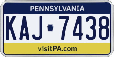 PA license plate KAJ7438